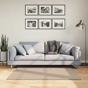 vidaXL Килим HUARTE с къс косъм, мек и миещ се, пясъчен, 120x120 см (375056)