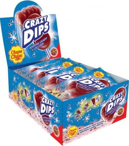 Chupa Chups Crazy Dips Cola близалка 14г кашон 24 бр