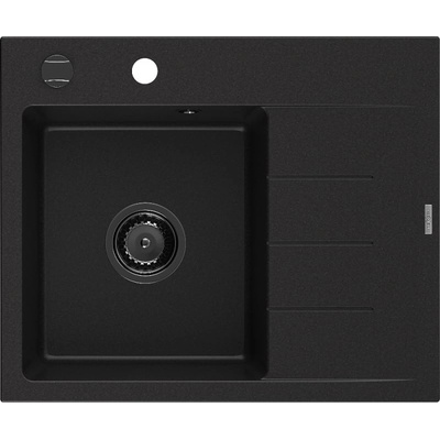 Mexen Ben гранитна кухненска мивка с една камера с извод, лява 600 x 500 мм, (6522605000-77-B)