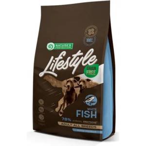 AKVATERA Nature's Protection DOG - LIFESTYLE Grain Free WHITE FISH, висококачествена храна за пораснали кучета, БЕЗ ЗЪРНО, с бяла риба, Литва - 1, 5 кг 125024