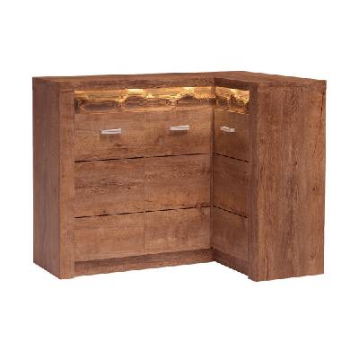 Ъглов шкаф с led осветление indianapolis i-15 светла пепел