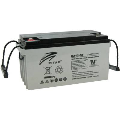 Ritar Оловна батерия RITAR (RA12-80), AGM, 12V, 80 Ah, 350/ 167/ 182 mm, Терминал F11(M6)