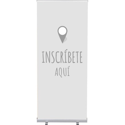 Jansen Display Set Roll-baneru Budget s vytištěným motivem, Přihlášení, šedý, španělsky, 870 x 2080 mm – Hledejceny.cz