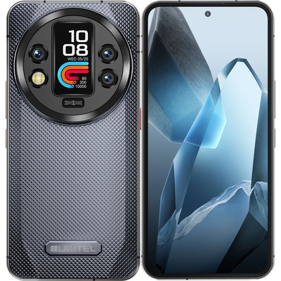 Смартфон Oukitel WP200 Pro (сив), поддържа 2 SIM карти, 6.7" (17.01cm) FHD+ AMOLED 120Hz дисплей, осемядрен MediaTek Dimensity 8200 3.1GHz, 24GB RAM, 1TB Flash памет, 108 + 2 + 0.3 & 32 Mpix камери, Android (WP200 Pro Gray)