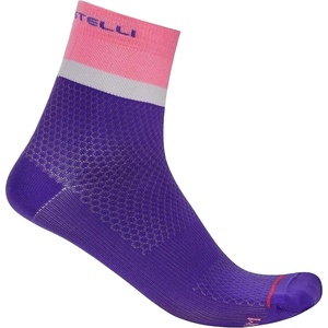 Castelli Дамски чорапи за колоездене Castelli Women's Tonal Logo 12 Sock Cycling socks - Ultraviolet / Rosa Giro-Purple M - размер 35-38 (EU) (207-1179-0311)