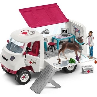 Schleich 42370 Mobilní veterinářská klinika s klisnou a ošetřovatelem – Hledejceny.cz