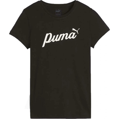 Puma Dámske tričko ESSENTIALS + BLOSSOM SCRIP TEE čierna biela
