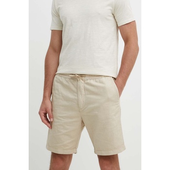 Pepe Jeans Ленен къс панталон Pepe Jeans RELAXED LINEN SMART SHORTS в бяло с принт PM509367 PM509367 (PM801093)