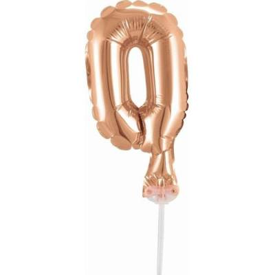 GoDan Balónové fóliové číslice 0 ROSE GOLD 12,5 cm s držiakom