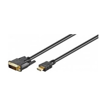 MicroConnect HDMI 19 - DVI-D M-M Cable 1.8m HDMI Type A - DVI-D 24+1 M-M Resolution : 1920 x 1080p, Gold-plated connectors