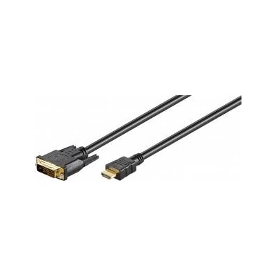 MicroConnect HDMI 19 - DVI-D M-M Cable 1.8m HDMI Type A - DVI-D 24+1 M-M Resolution : 1920 x 1080p, Gold-plated connectors