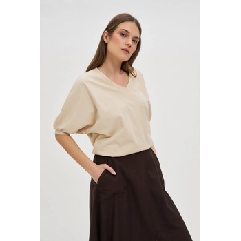 Moodo Дамска тениска Moodo с балонени ръкави Moodo | Bezhov | ЖЕНИ | XS