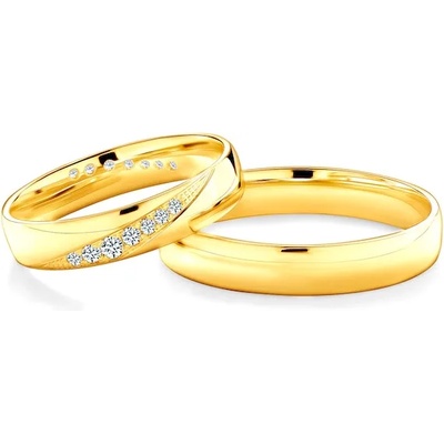 SAVICKI Сватбени халки: злато, полукръгъл профил. 4 мм