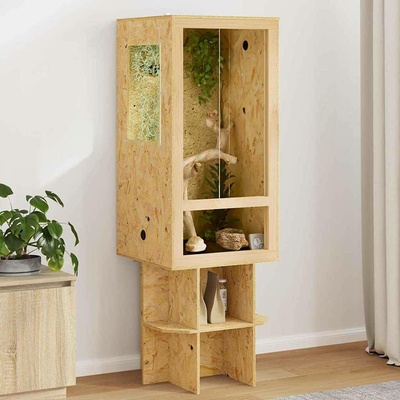 VidaXL terárium OSB hnědé 50 x 50 x 150 cm s policemi 9799.3397891