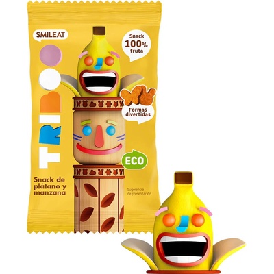 Smileat BIO 100% ovocné mäkké cukríky jablko a banán 25 g