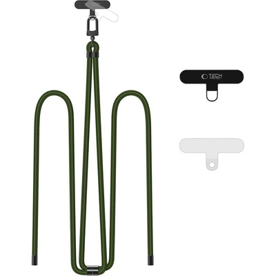 Tech-Protect Универсален ремък 75 см за смартфон от Tech-Protect C7S Rope Crossbody - Hunter Green / Black (5906302377312)