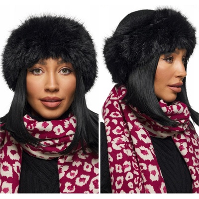 Fashionweek Dámská zimní pletená čepice s kožíškem KARR110 Černá