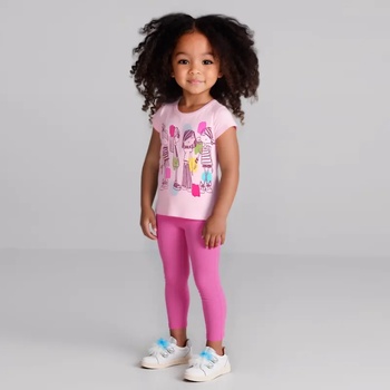 Mayoral Комплект клин до глезена розов и розова тениска с апликация за мини момиче Майорал