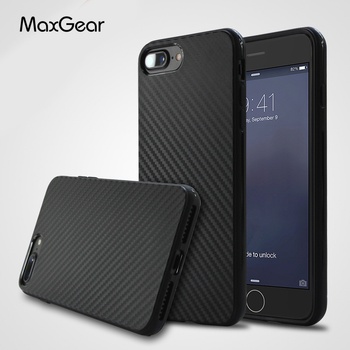 Pouzdro MaxGear Carbon bumper iPhone 7 Plus / 8 Plus