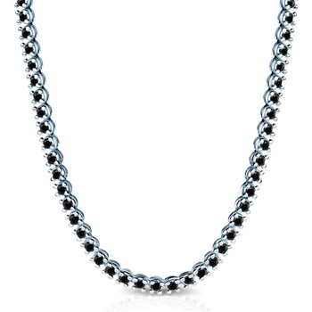 SAVICKI Тенис колие Luminy 3, 8 мм: бяло злато, черни диаманти