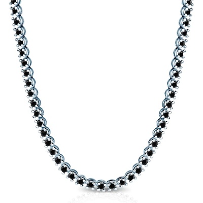 SAVICKI Тенис колие Luminy 3, 8 мм: бяло злато, черни диаманти