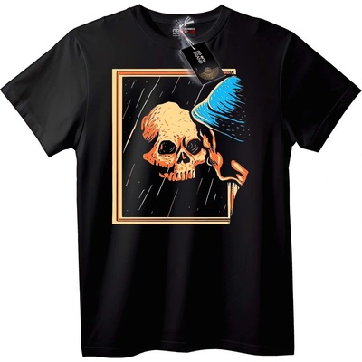 NOONEBRAND Тениска Skull с син чадър - M, White