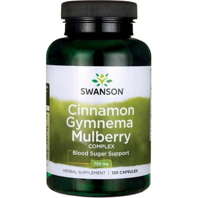 Swanson Cinnamon Gymnema Mulberry Complex komplex moruše skořice gymnema 120 kapslí