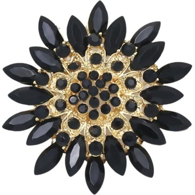 Amparo Miranda Brošňa Kvet AM017 Black