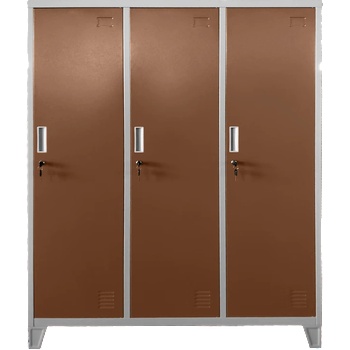 Carmen Метален шкаф Carmen CR-1604-3 JZ - сив / светлокафяв (3580175_7)