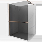 Mexen Kioto+ Душ стена със стойка Walk-in 100 x 200 см, графит, розово злато (800-100-121-60-40)