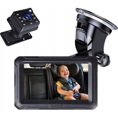Bezpečnostní monitor do auta pro děti, HD kamera s IR, 1080P, 8 LED