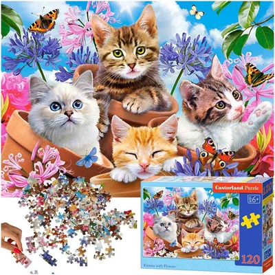 Castorland Kittens with Flowers 120 dielov