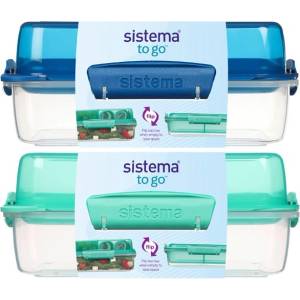 Sistema Система кутия за обяд за вкъщи LunchStack Rectangle 1.8 л, микс от цветове