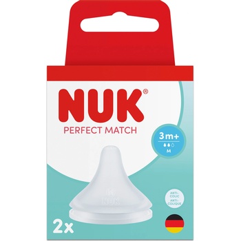 Nuk Perfect Match биберон за хранене силикон M 3+, 2бр (10124033)
