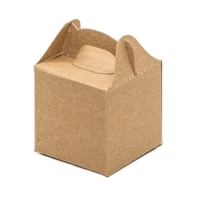 Krabička dárková s ouškem 5x5x5 cm - kraft