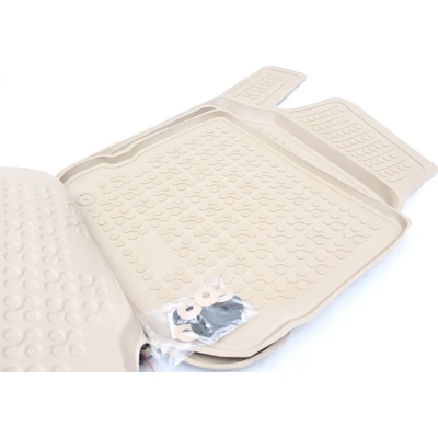 Rezaw-Plast Гумени стелки за Golf 4 / Bora / Beetle / Jetta / Skoda Octavia 1 (1997-2010) / Seat Leon / Seat Toledo (1999-2005) - тип леген бежови (200201B)