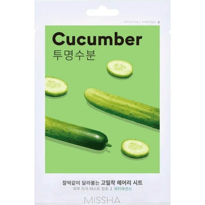 Missha Airy Fit Sheet Mask Cucumber plátýnková maska s výtažkem z okurky 19 g