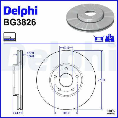 Brzdový kotúč DELPHI BG3826