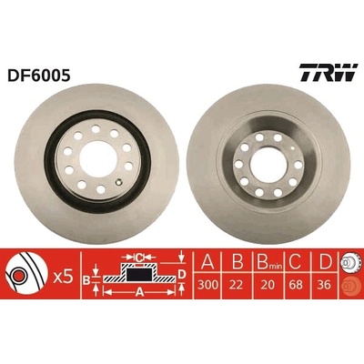 Brzdový kotúč TRW DF6005