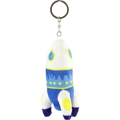 Přívěsek na klíče Teddies raketa plyš 10x5cm v sáčku