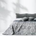 Restilo Бяло и сиво двустранно покривало за легло от микрофибър , 260 x 280 cm Alhambra - DecoKing (120013579)