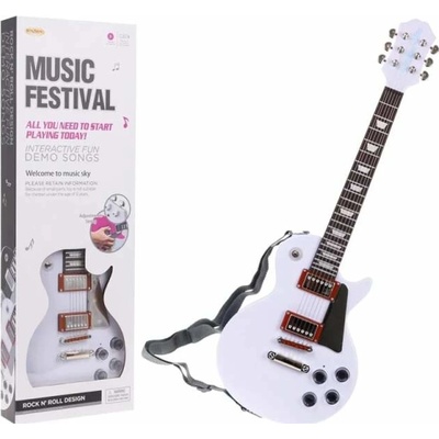 JOKO Detská Elektrická Gitara s Mikrofón a slúchadlami biela