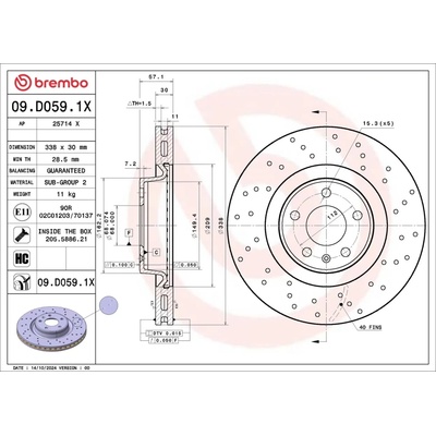 Brzdový kotouč BREMBO 09.D059.1X – Hledejceny.cz