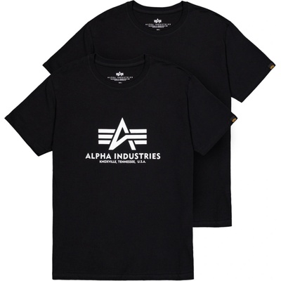 Alpha Industries Basic Big Logo T-Shirt 2Pack Black - dvojbalenie