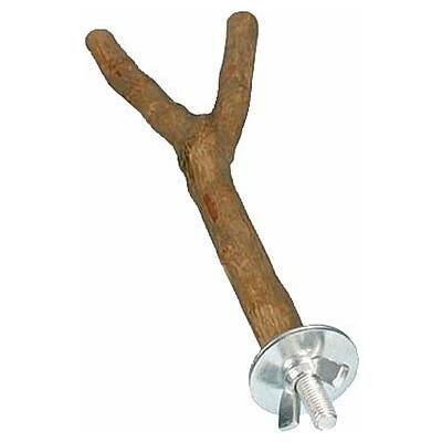 Perch Y-shape screw fixing bark wood 20 cm ø 15 mm