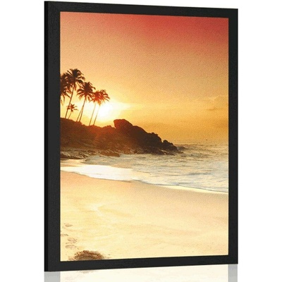 Plakát západ slunce na Srí Lance - 20x30 silver