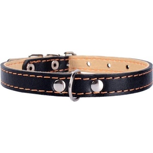 COLLAR Двоен слой кожен нашийник - 32 - 40см, 20мм - черно-бежов