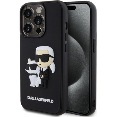 Karl Lagerfeld 3D Rubber Karl and Choupette iPhone 14 Pro čierne