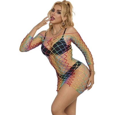 Subblime - 952426 rainbow long sleeve fishnet bodystocking