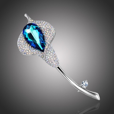 Éternelle brož Swarovski Elements Charlotte B2056 Modrá